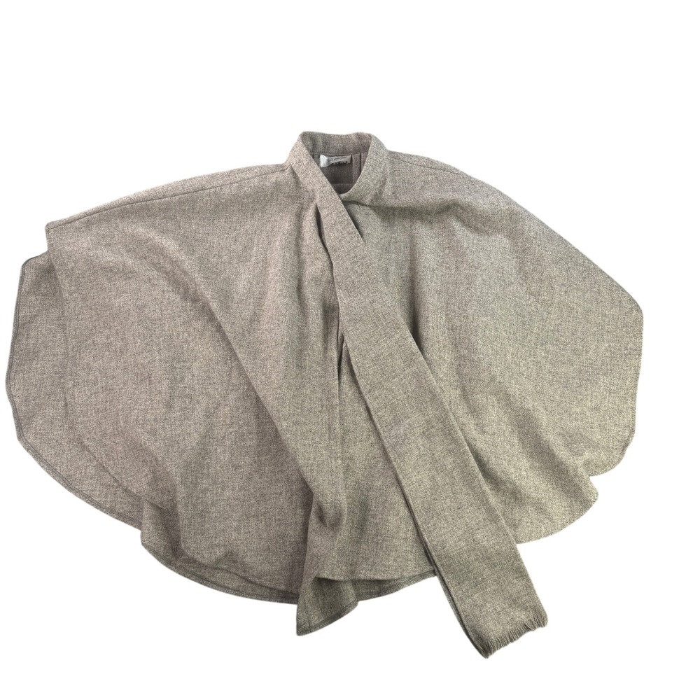 Island Heritage Cape Poncho Womens OS Wool Rare Breed Sheep Scarf Gray Beige UK